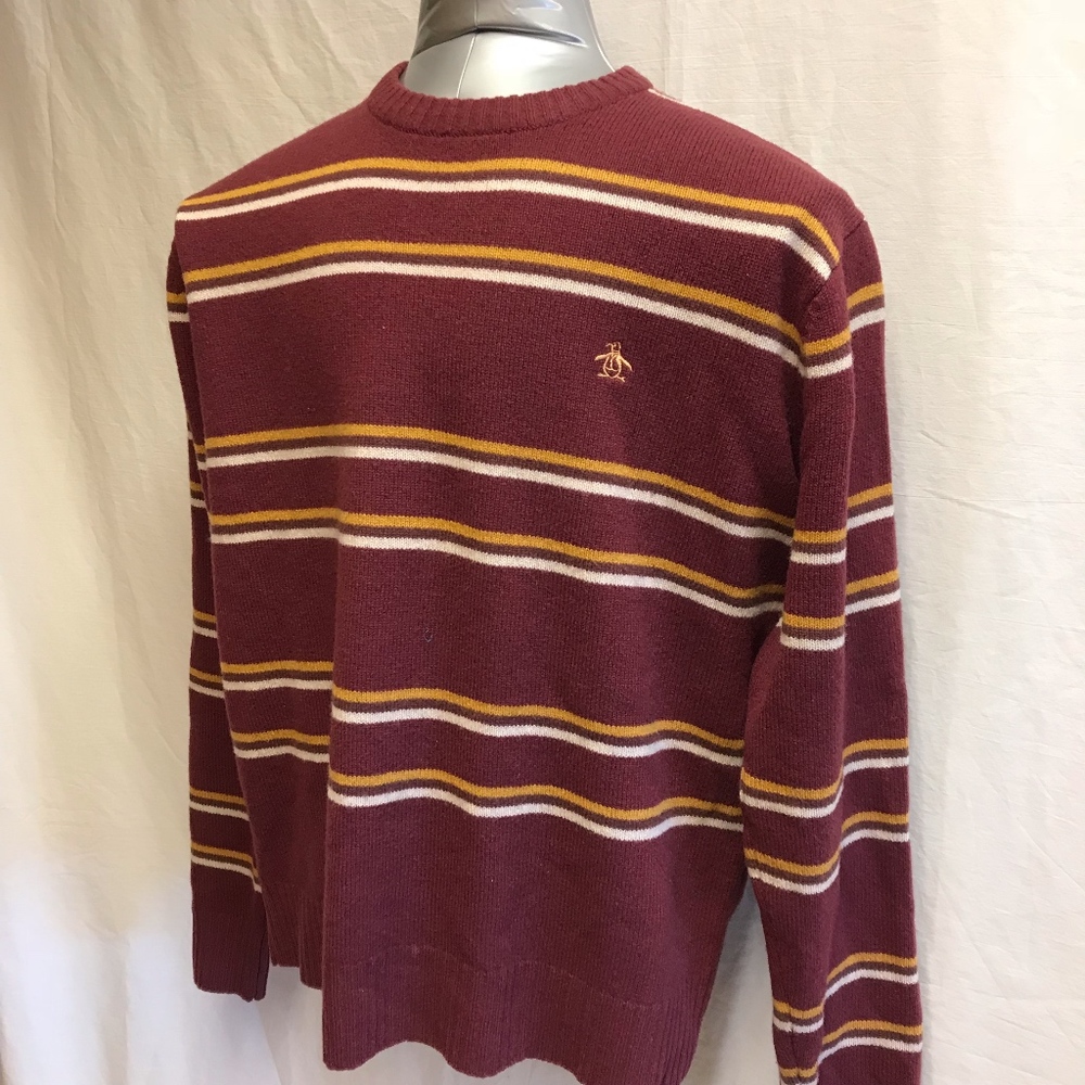 Original Penguin Striped Wool Sweater - Size XL